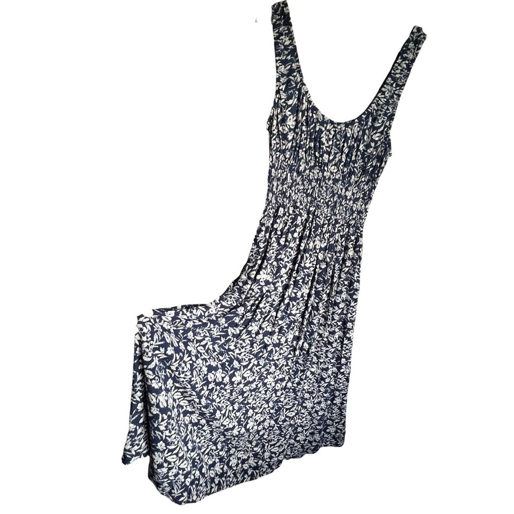 Faherty Navy Blue Floral Maxi Dress - Picture 3 of 12